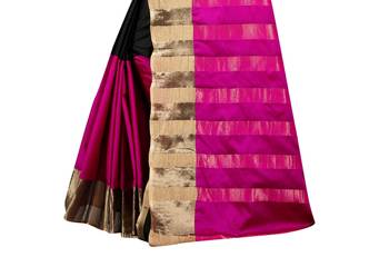 Pink Woven Art Silk Saree With Blouse 4