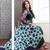 zareen khan Green printed georgette semi stitched anarkali salwar suit by fabfiza