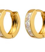 Piercing Gold Square Shape CZ Fashion Bali Stud Earrings for Men Boys