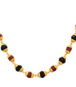 Religious Gold Brass Rudraksha Kala Mani Mala Link Chain For Men Boys