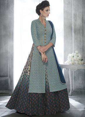 Grey Multi Resham Work Georgette Pakistani Salwar With Dupatta 2