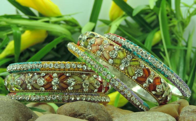Multi Color New Design Lakh Bangles 6 Pcs Set