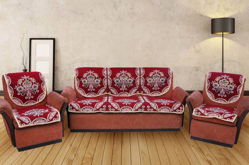 MULTICOLOR COTTON RICH 5 SEATER SOFA COVER Komfort creations 2049609