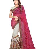 Pink Embroidered Georgette Saree With Blouse