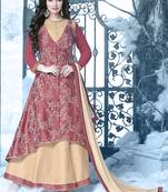 Light maroon embroidered silk salwar