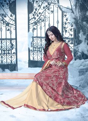 Light maroon embroidered silk salwar 2