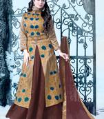 Golden embroidered silk salwar