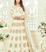 Off white multi resham work georgette salwar