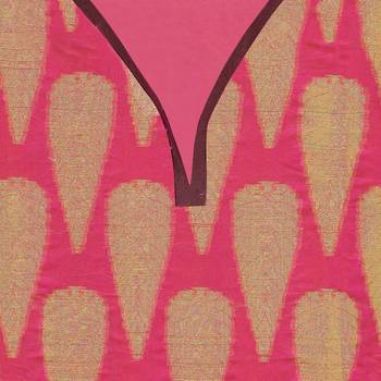 Peach abstract_print Chanderi with  Heavy Jequard unstitched salwar with dupatta 2
