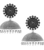 Filigree Large Statement Antique Plated Oxidized German Silver Jaipur Jhumki Earring For Girls Women