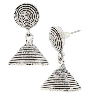 Dainty Indian Jaipur Oxidized German Silver Jhumki Earring for Women 1