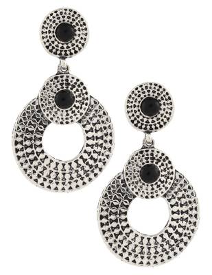 Indian Geometric Oxidized German Silver Plated Black Dangling Earring for Women 1