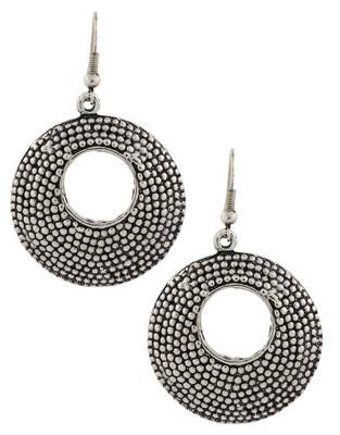 Dainty Indian Jaipur Geometric Oxidized German Silver Jhumki Earring for Women 1