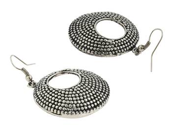Dainty Indian Jaipur Geometric Oxidized German Silver Jhumki Earring for Women 3