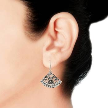Dainty Indian Jaipur Fancy Oxidized German Silver Jhumki Earring for Women 3