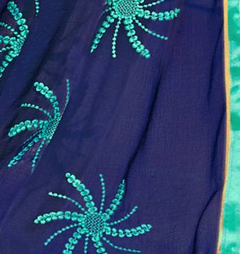 Sea Green  dori_embroidery Chanderi unstitched salwar with dupatta 4