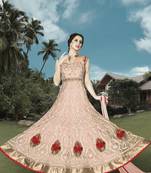 Baby pink embroidered net salwar