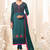 Dark green multi resham work georgette salwar