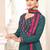 Dark green multi resham work georgette salwar