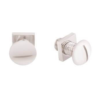 Shaze Rhodium Finish Nut Bolt Cufflinks for Men 2