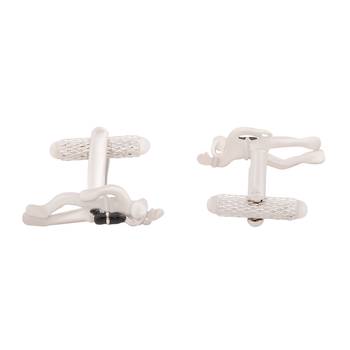 Shaze Rhodium Finish Driver Cufflinks for Men || Gift for Brother || Gift for Men 3