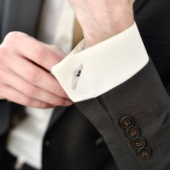 Shaze Rhodium Finish Driver Cufflinks for Men || Gift for Brother || Gift for Men 4