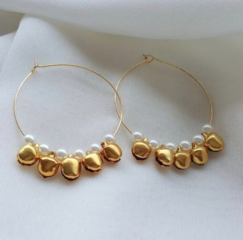 Ghungroo And Pearls Hoops Baali 1