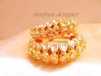 Broad Kundan Bracelet Single 2