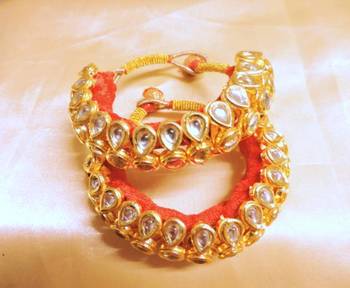 Broad Kundan Bracelet Single 3