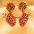 Awesome Gold Plated Kemp  Green Flower Stud
