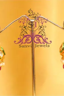 Elegant Ruby & Pearl Jhumki