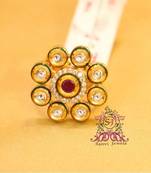 Kundan Ruby Enamelling Adjustable Ring