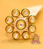 Kundan Meenakari Zircon Adjustable Ring