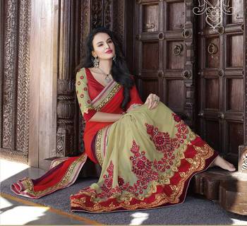 Multicolored Georgette Embroidery Designer Saree 2