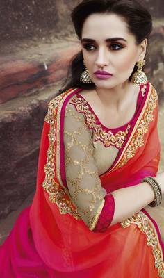 Multicolor embroidered art silk sarees saree with blouse 2