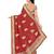 Red embroidered georgette saree with plain Golden blouse