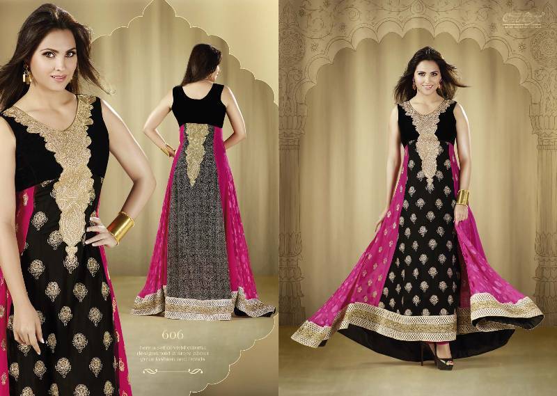 Designer Black Lara Datta Anarkali Suit