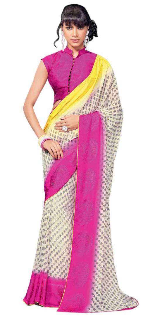 Triveni Scenic Traditional Printed Faux Georgette Saree