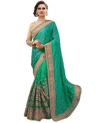 MulticoloredArt Silk Embroidery Designer Saree 1