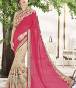 Pink Art Silk Embroidery Designer Saree