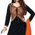 Black embroidered cotton patiala dress with dupatta for ladies