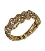 Partywear Goldtone Oxidised Adjustable Kada Bracelet For Girls