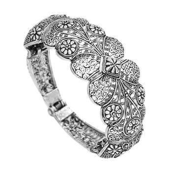 Partywear Collection Of Flower Inspired Silver Oxidised Adjustable Bracelet For Girls/Women 1