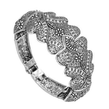 Partywear Collection Of Flower Inspired Silver Oxidised Adjustable Bracelet For Girls/Women 1