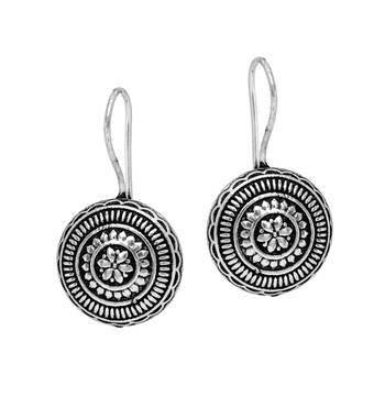 Beautiful Small Hook Style Antique Oxidised Silver Tone Fashion Earrings Studs 1