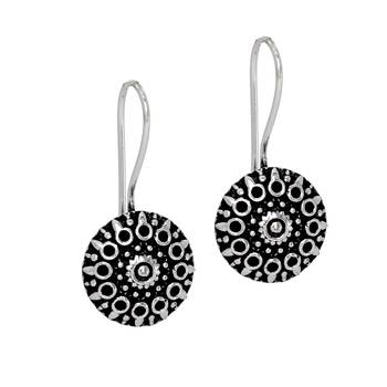 Handmade Indian Traditional Designer Silver Oxidised Stud Earrings 1