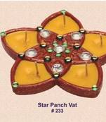 Handmade Earthen Diya Embelished With Stone Work- 233Rp
