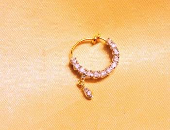 Diamond Gold Plated Spring Nose Ring 1
