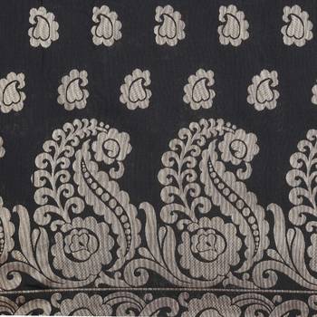 Black banarasi art silk saree with blouse 2