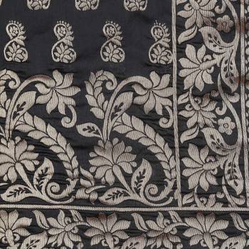 Black woven banarasi art silk saree with blouse 2